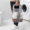 Plastic Collapsible Hanging Laundry Basket with Carry Handle Space-Saving Wall Hanging Laundry Basket Durable Tall Folding Plast