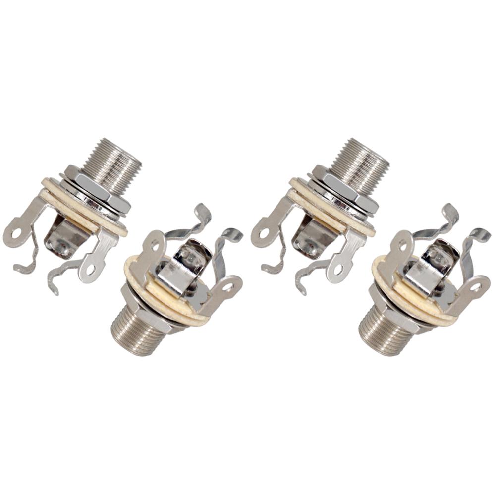 2-10PCS 1/4 Inch 6.35Mm Guitar Pickup Output Jack Socket Metal Guitar Stereo Socket Parts Guitar Mono Jack Socket for Electric G