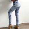 Seamless Tie Dye Print Gym Pants High Waist Tummy Control Yoga Tights Elastic Sports Leggings for Women Spandex