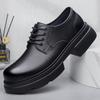 Men's Shoes Style Black Casual Leather Shoes Men's Business Dress Big Head Work Tide Shoes Platform Derby Shoes