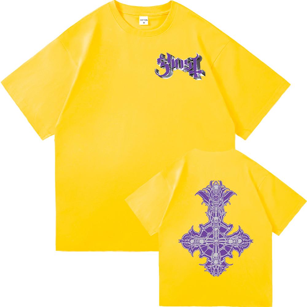 Футболка GHOST SKELETÁ World Tour 2025, модная мужская эстетичная винтажная хип-хоп футболка унисекс, сатанинская повседневная хлопковая футболка.