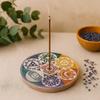 Incense Holder Soapstone Seven Chakra Disc 10cm