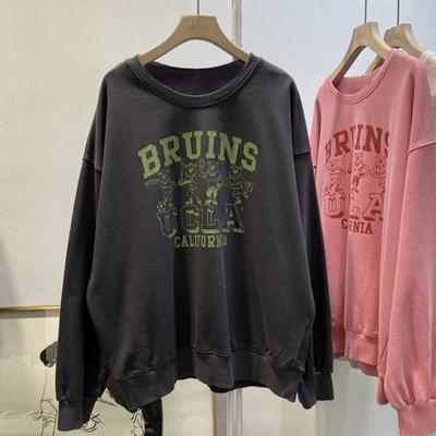 Тонкий свитер с длинными рукавами, женская осенняя новая женская одежда, студенческий свободный круглый вырез, пуловер, универсальная куртка с буквами