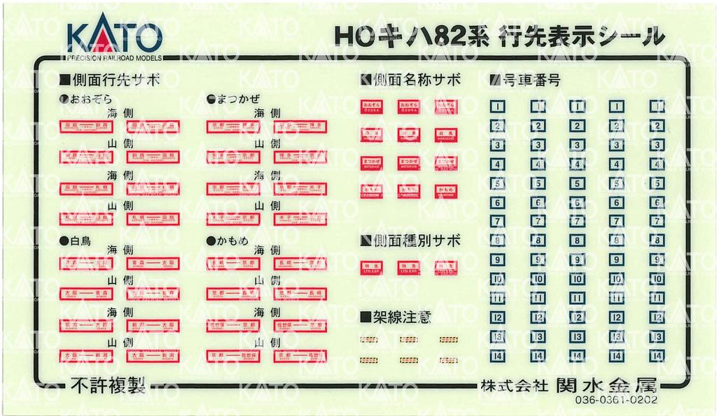 KATO HO Gauge Kiha 82 Series Basic Set Diesel Car Model Train 4-Car 3-509-1