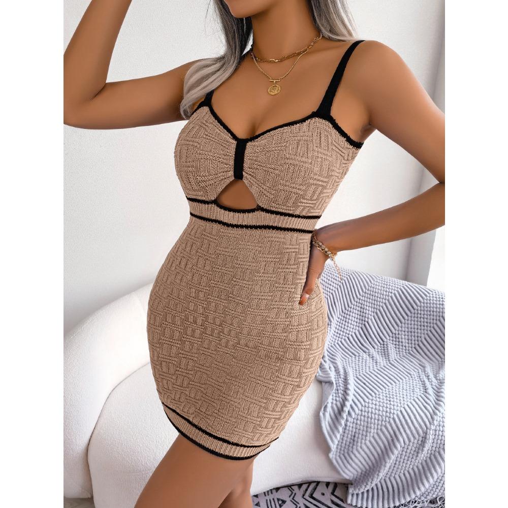 Весенне-летняя сексуальная полая дизайнерская трикотажная юбка на бедрах, юбка на подтяжках для отпуска