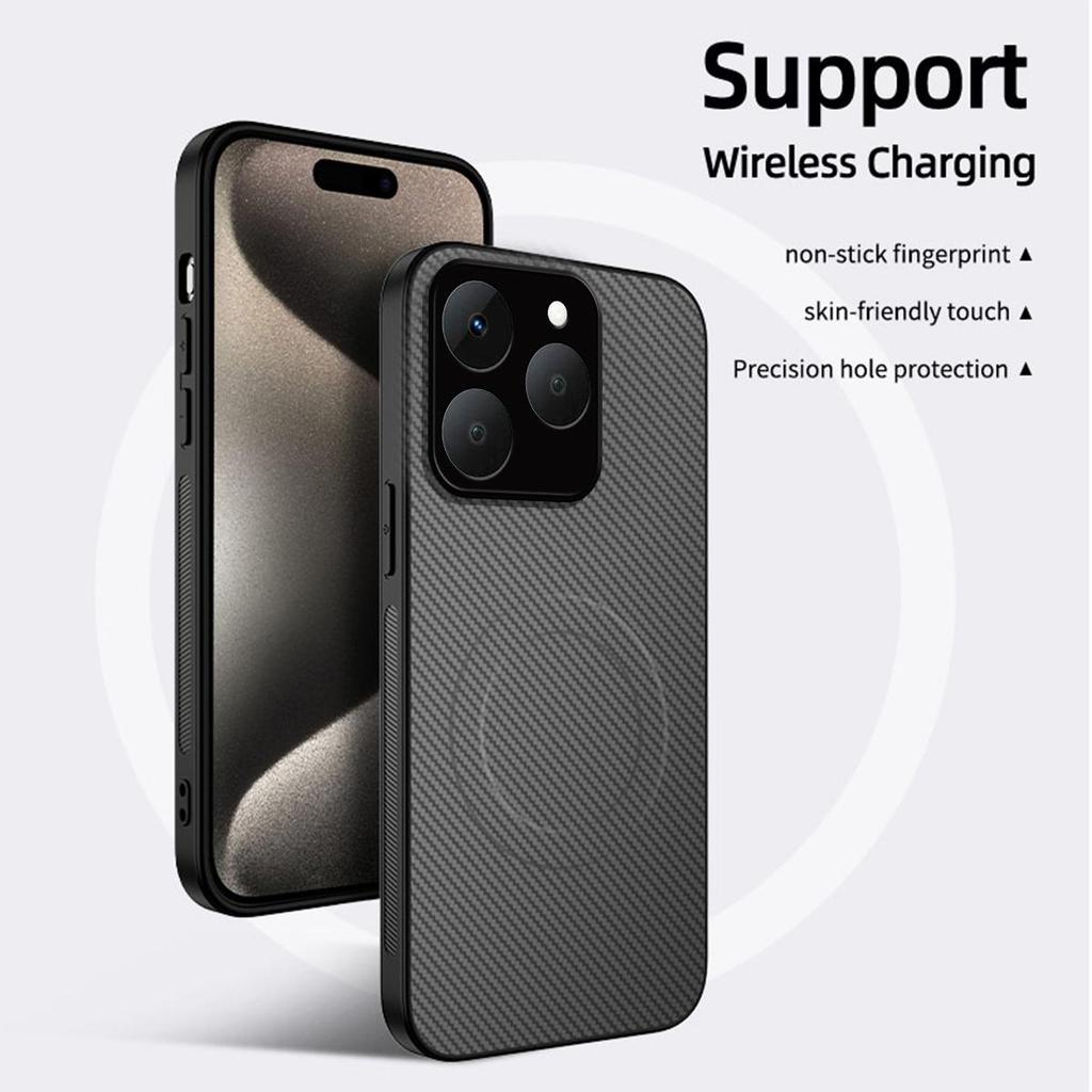 Амортизирующий текстурированный чехол из ТПУ для realme 15T, тонкий защитный чехол из углеродного волокна