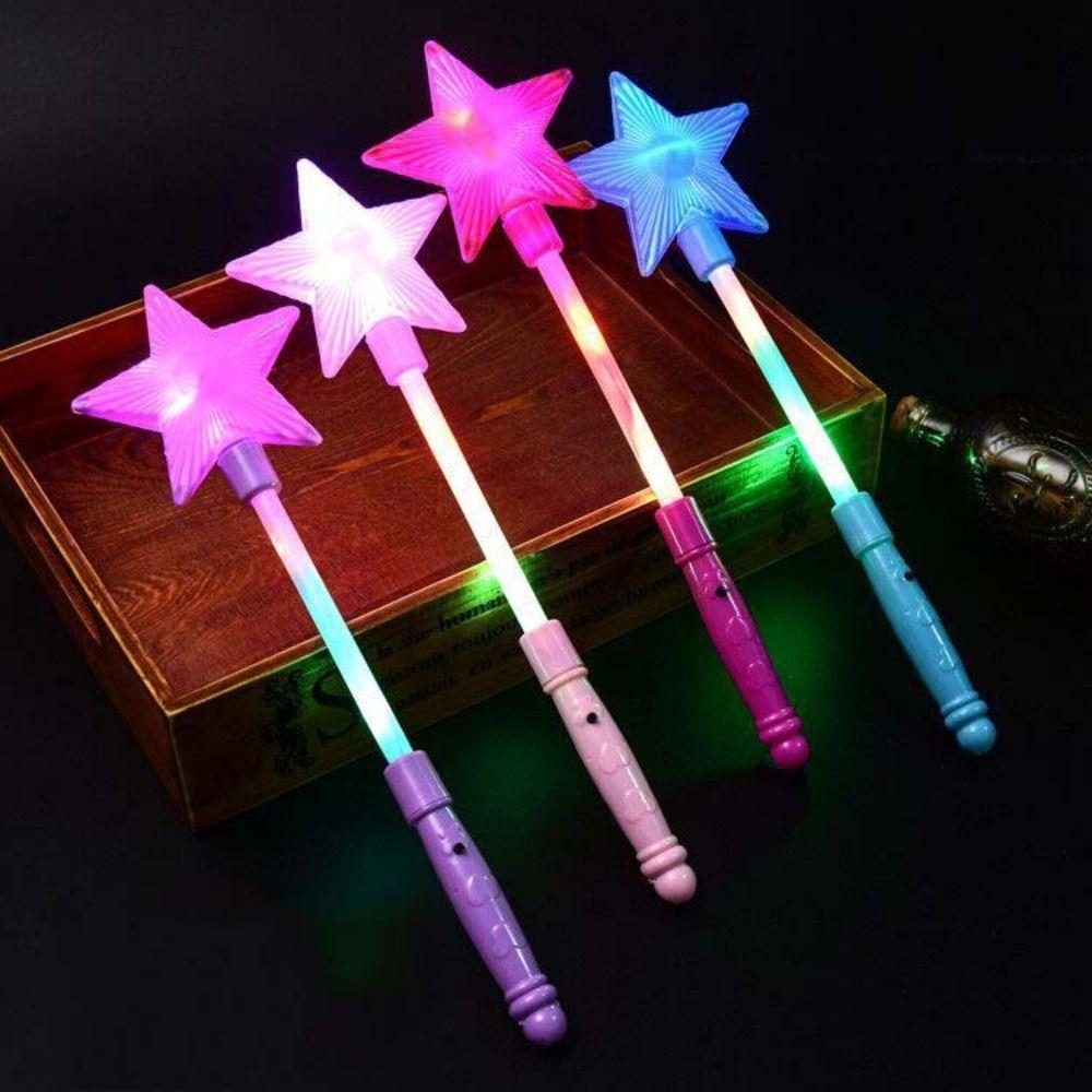 Flash Stars Heart Fairy Flashing Wands Luminous Prop Flash Stars Heart Fairy Stick Kids Toy