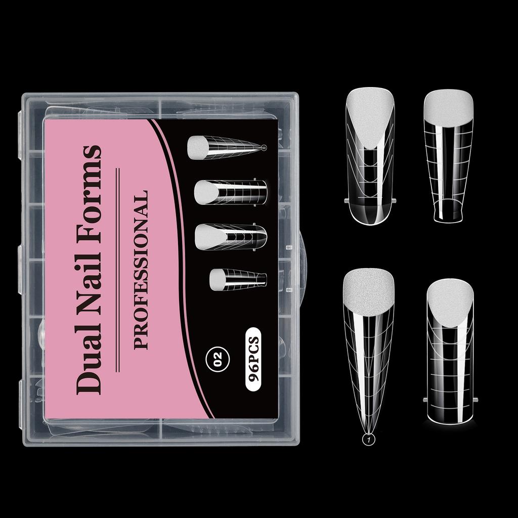 96 шт. Стилет Гроб Прозрачные Двойные Формы Накладные Типсы Форма для Быстрого Наращивания Гелем Инструменты для Нейл-Арта Полное Покрытие Формы для Наращивания Ногтей Топ