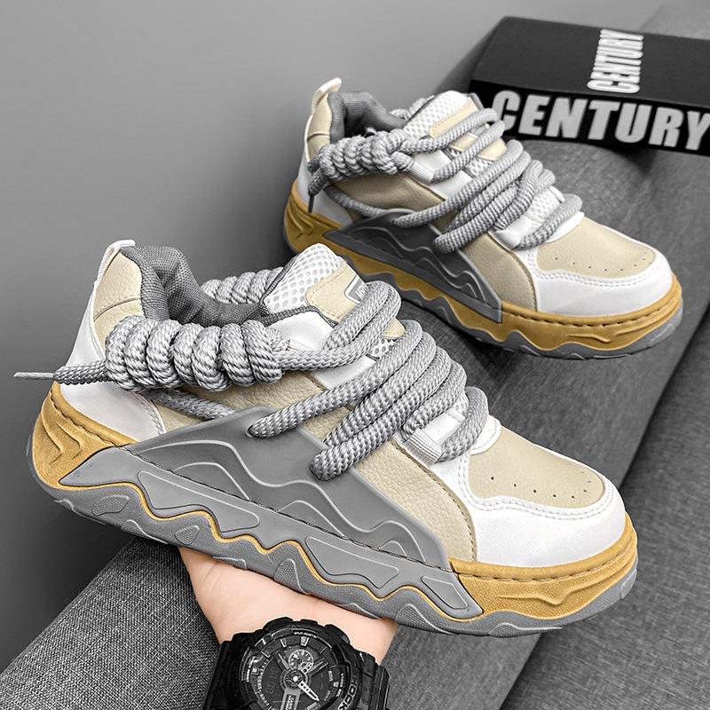 Designer Innovate Men Board Shoes Street Style Trend Versatile Leather Casual Shoes Male Flat Shoe Fashion No-slip Sneakers 2025