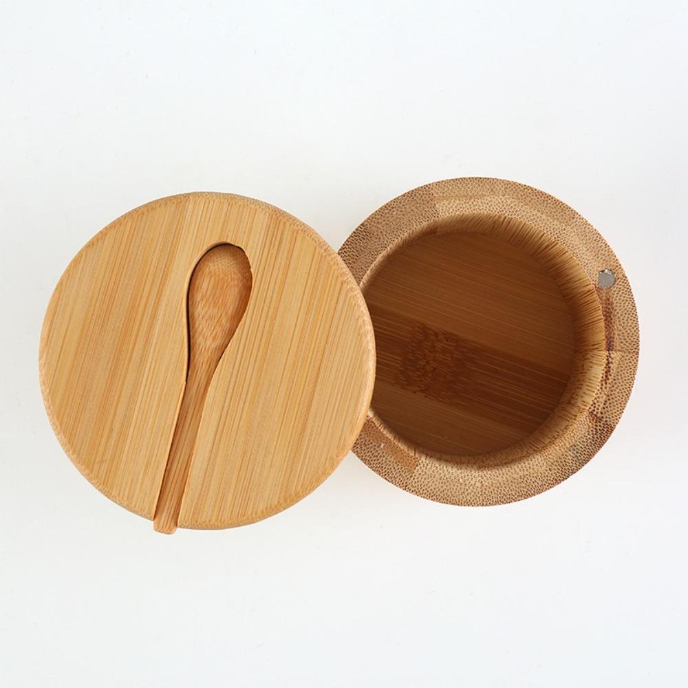 Multi-purpose Bamboo Condiment Box Reusable Pepper Jar New Storage Pot