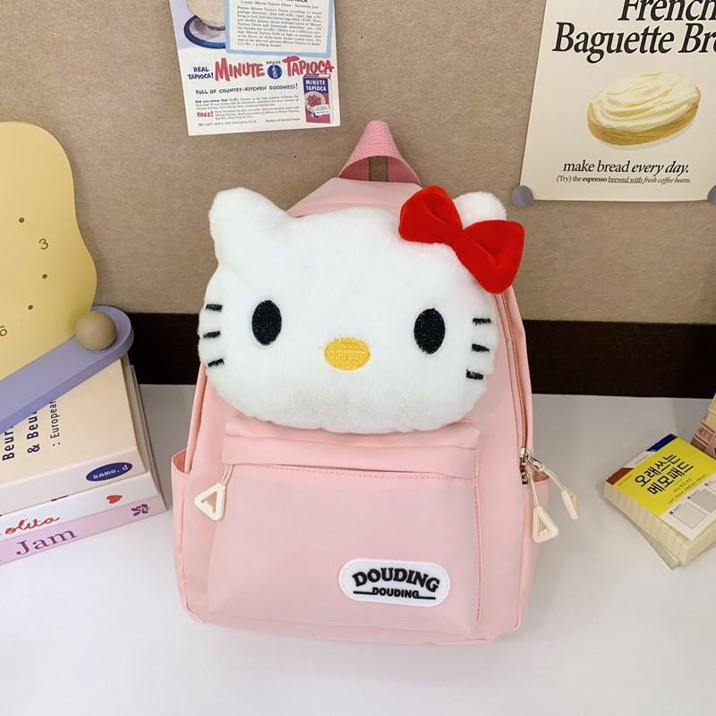 Kuromi Hello Kitty Melody Cinnamoroll Plush Toy Kids Backpack With Breathable Nylon For Kindergarten Children