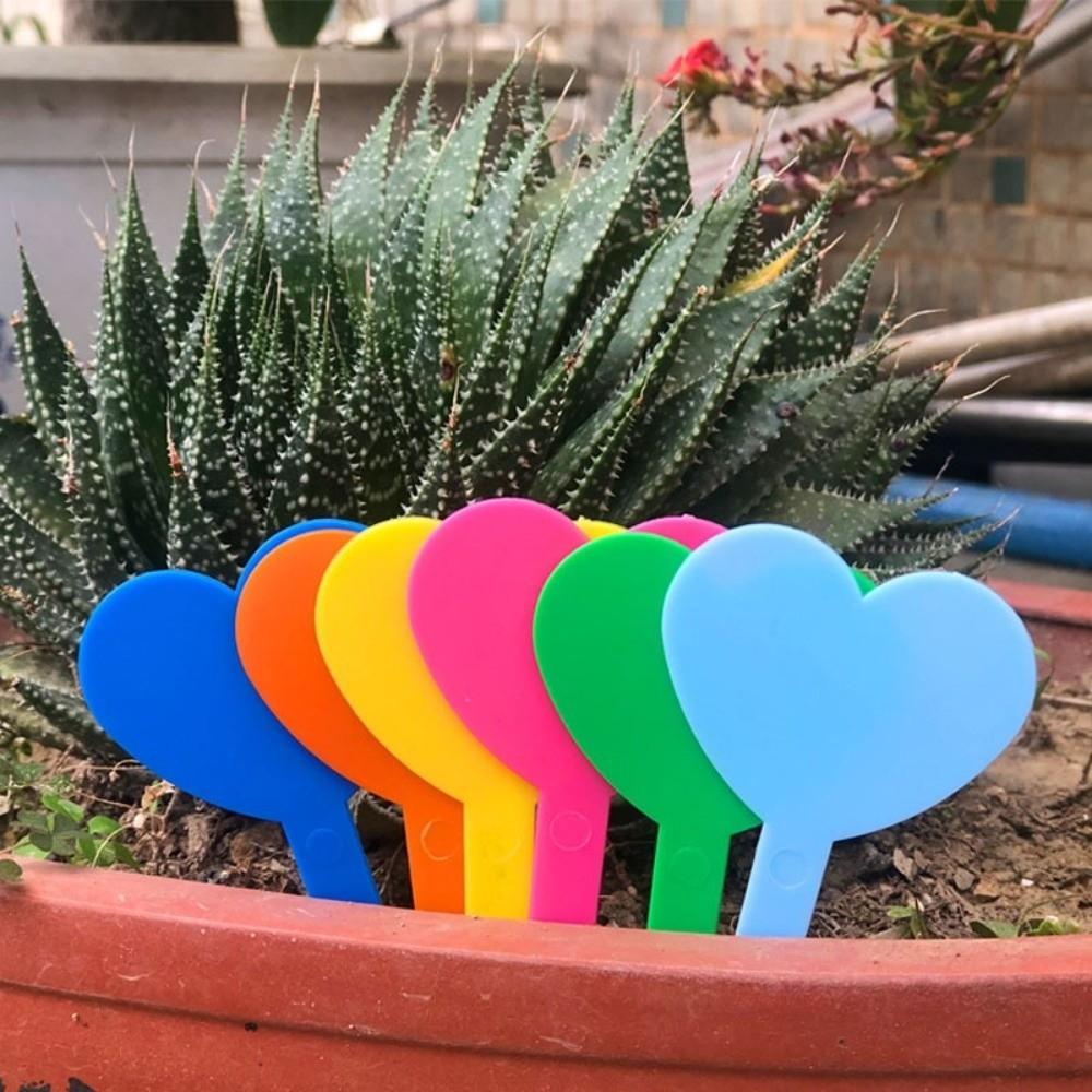 100PCS Heart Shaped Plant Labels Tags Reusable Succulent Signage Garden Flower Pots