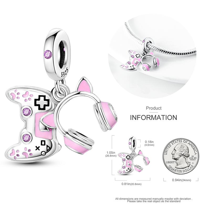 New Copper Bow Star Love Pink Series Charm Beads Suitable For 3Mm Original Bracelet Diy Fashion Jewelry Gift