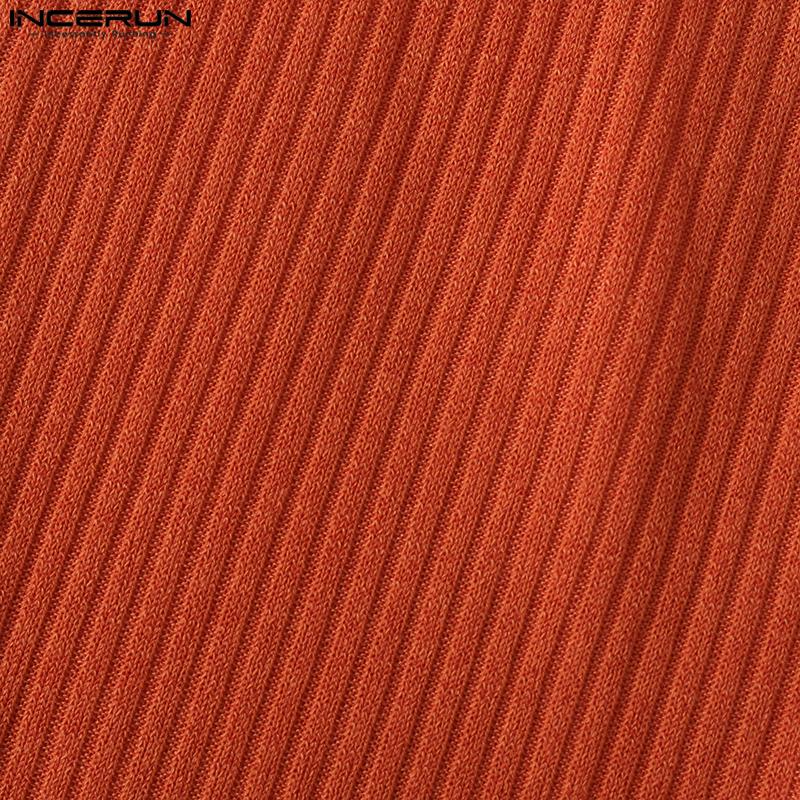 INCERUN Summer Men Sleeveless Zipper Rib Tank Tops T-shirts