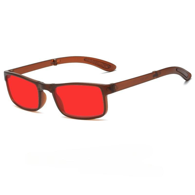 Foldable Anti Blue Light Night Vision Glasses Orange & Red Lenses Blue Light Blocking Glasses for Playing Computer Game Goggles