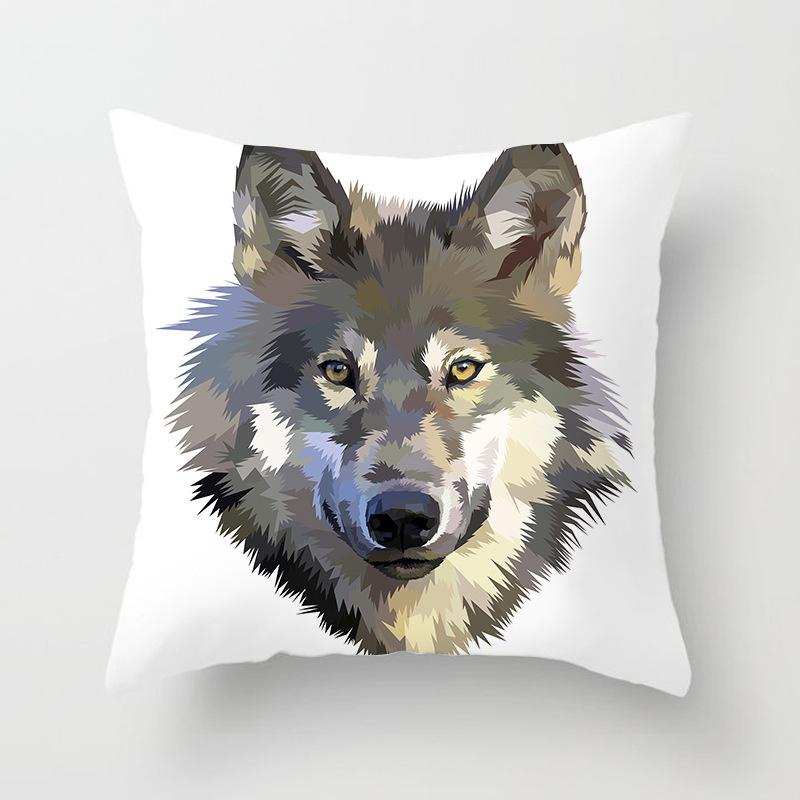 Мультяшный геометрический милый чехол для подушки с собакой и кошкой, наволочка для дома, гостиной, украшения дивана, наволочка