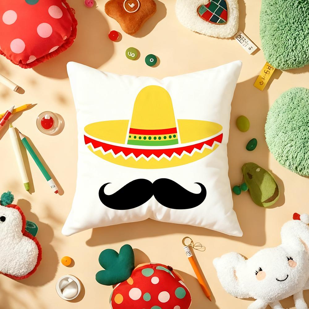 Cinco de Mayo Mexico May 5th Cushion Cover Plush Fabric Soft Double-Sided Printed Sofa Warm Winter Home Child Gift Pillow Case