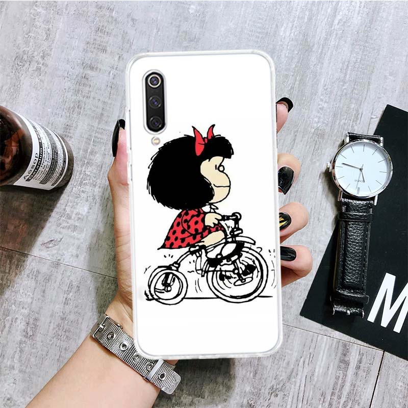 Чехол для телефона с мультяшным рисунком Мафальды для Xiaomi Redmi Note 10 9 8 11 Pro 11T 11S 10S 9S 9A 9C 9T 8T 8A 7 7A 5 Обложка с художественным узором Coque