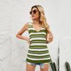 Women's Fashion Striped Knit Shirt Temperament Sexy Color Blocking Small Undershirt Female Vest