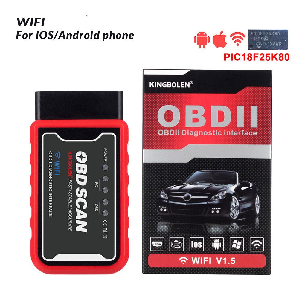 ELM327 V1.5 OBD2 Scanner PIC18F25K80 BT/Wifi ELM 327 OBD Car Diagnostic Tool For Android /IOS PK Vgate Icar2 Code Reader