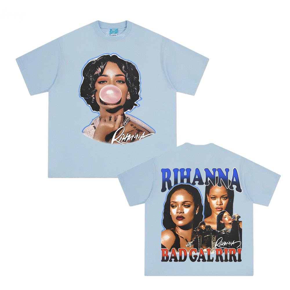 Футболка RIHANNA BUBBLEGUM Футболка с коротким рукавом в том же стиле певицы Рианны 100% Хлопок Модная Удобная Одежда Harajuku Летняя Футболка