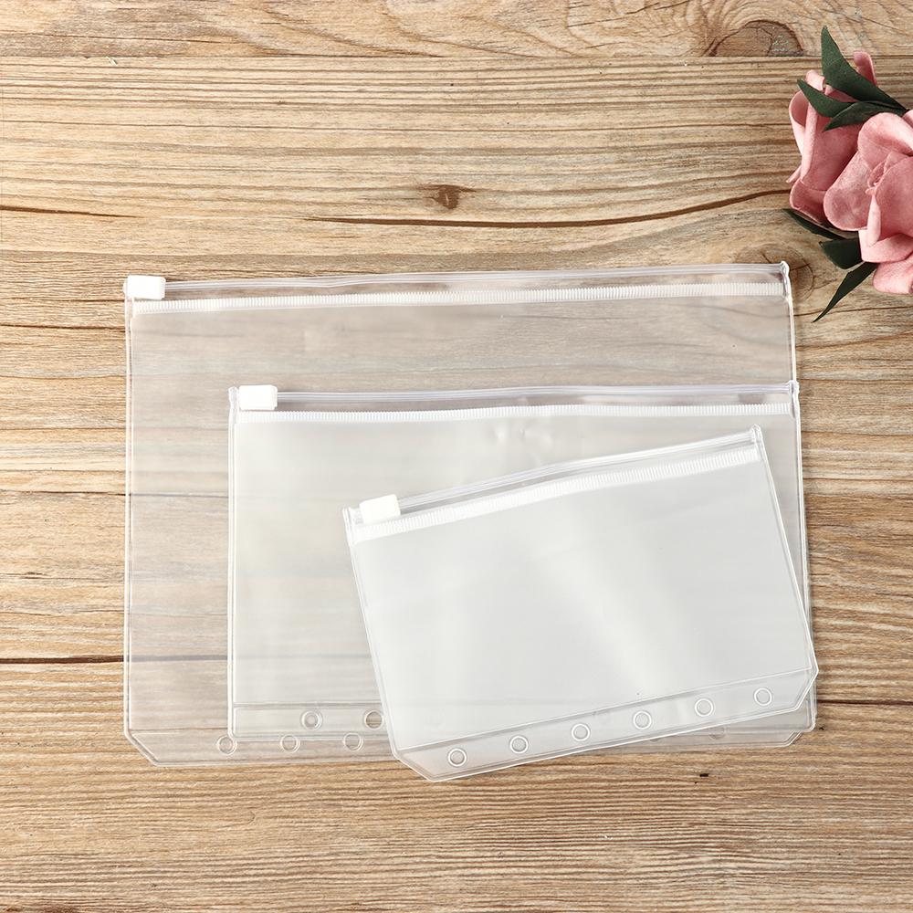 1/5PCS Organization Resealable Loose-leaf Pouch Bag Matte Clear Zip Lock PVC Storage