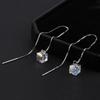 Women Hang Straight Crystal Earrings