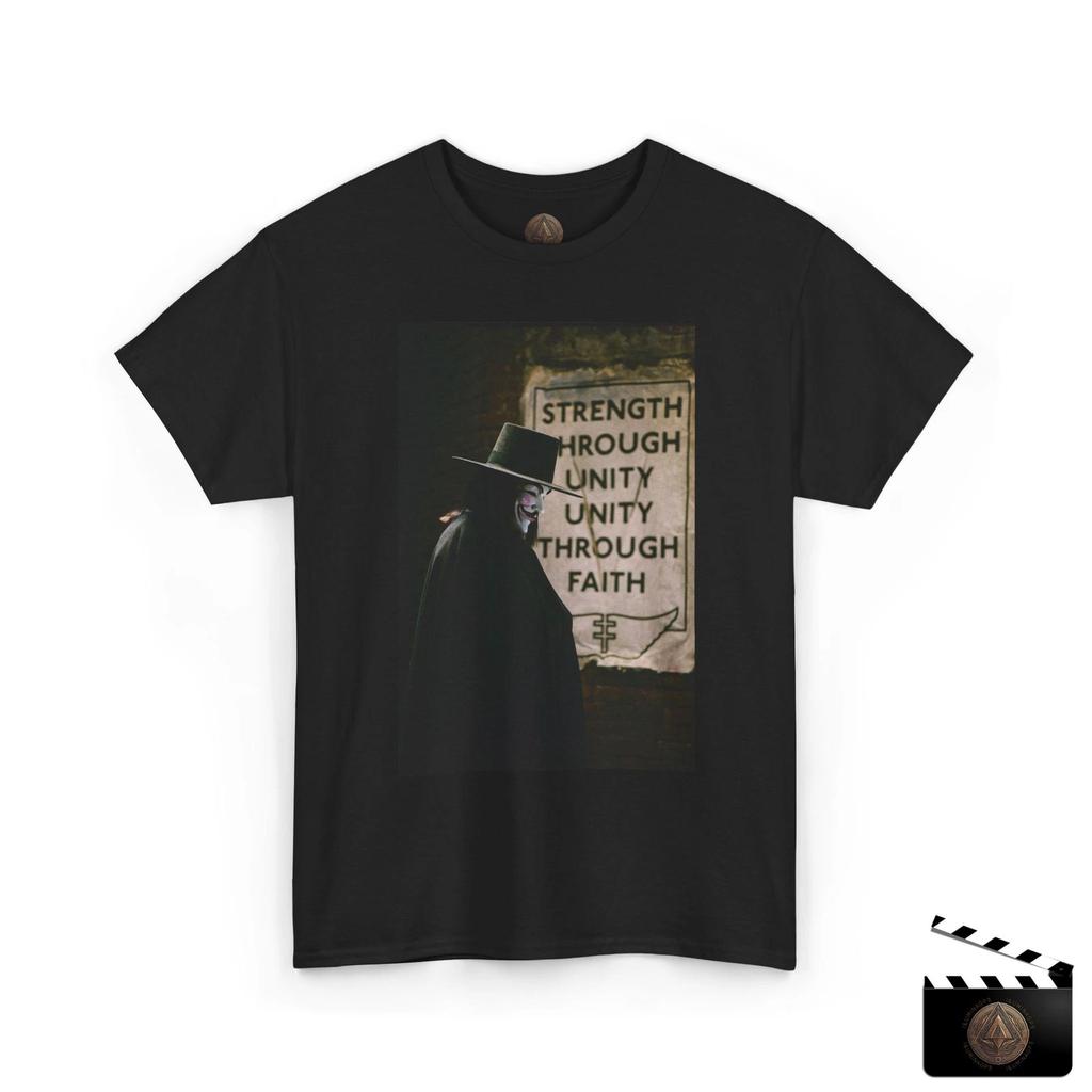 V For Vendetta T shirt, Strength Through Unity Faith Shirt, V Vendetta Retro Tee