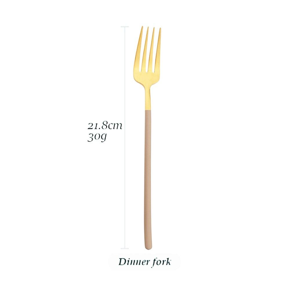 Набор столовых приборов из коричневого золота, столовое серебро, высококачественные столовые приборы, вилки, ножи, набор ложек для кухонного набора столовой посуды