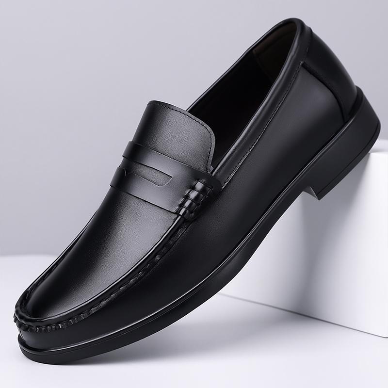 Модный Бренд Удобные Круглый Носок Business Casual Кожаные Туфли Лето Новые Мужские Верхний Слой Коровья Кожа Перфорированные Дышащие Мокасины