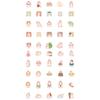 50Pcs Graffiti Sticker Clear Printing Self-Adhesive Paper Cute Cartoon Rabbit Pattern Laptop Luggage Sticker Decoration Photography Prop