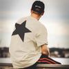 Men's Cotton Loose Top Five-pointed Star Printed Short Sleeve O-neck T-shirt for Man