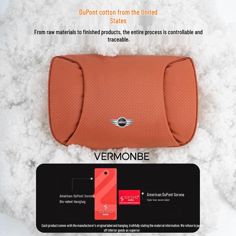 Compatible Headrest and Lumbar Support Cushion for BMW Mini Countryman/One/F54F60 - Neck Protection Pillow
