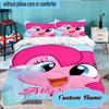 Custom Name 3PCS Pony Strawberry Theme Bedding Set Including 1pc Duvet Cover And 2pcs Pillowcases for Bedroom, Dormitory Gift Home Decor