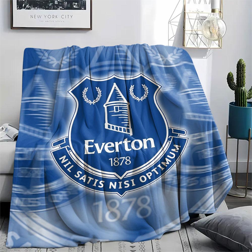 1PC Everton F.C Patterned Flannel Blanket Suitable For All Seasons for Home Decor Warmth and Comfort Gifts Holiday Present