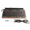 Typewriter Keyboard 83 Keys Vintage Wireless Bluetooth Mechanical Keyboard with Metal Round Cap
