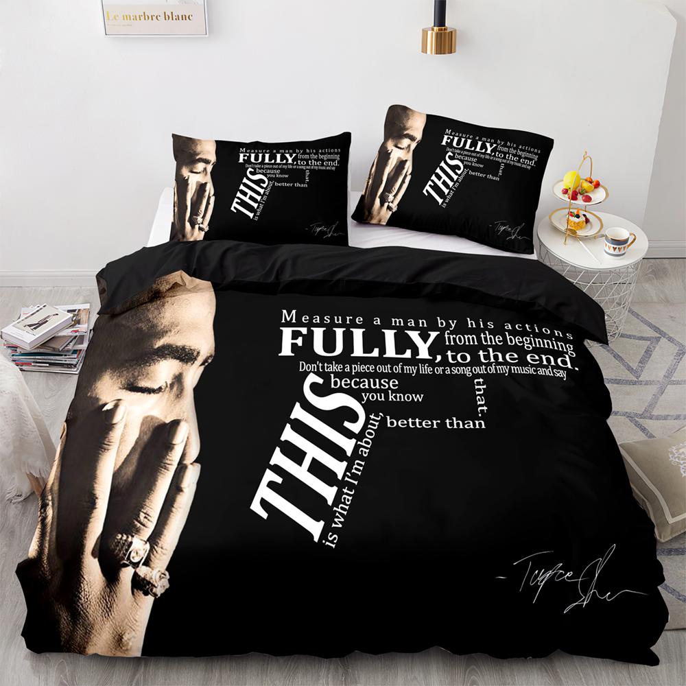 2Pac Bedding Set Single Twin Full Queen King Size Tupac Amaru Shakur Bed Set Aldult Kid Bedroom Duvet Cover Sets 3D Print 043
