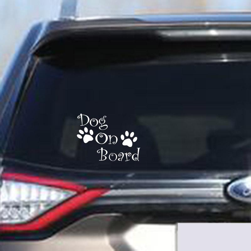 Автомобильная наклейка 3D собака на борту и отпечатки лап наклейка на автомобиль забавные виниловые наклейки наклейки стайлинг автомобиля