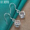 Square AAA Zircon Earrings Silver Fashion Jewelry