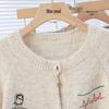 Women's Cartoon Embroidered Round Neck Knit Sweater
