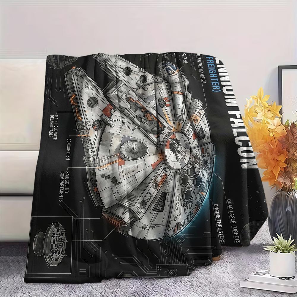 Movie spaceship diagram Print Flannel Blanket,High quality Comfortable for All Seasons,Home Decor,Warmth and Comfort,Perfect for Christmas Gifts