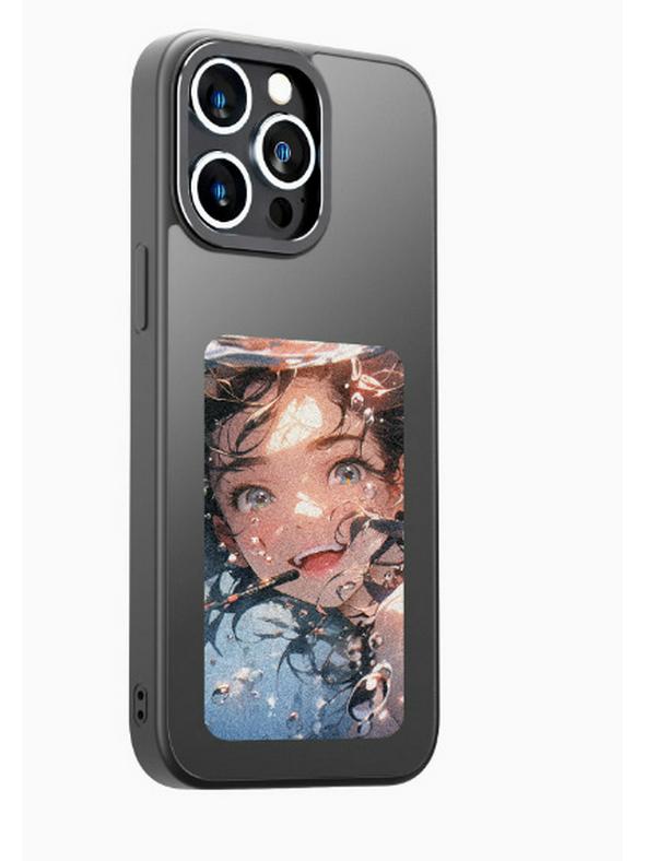 AI Smart NFC Screen Mirroring E-ink Phone Case for iPhone 13-15 - Customizable and Durable