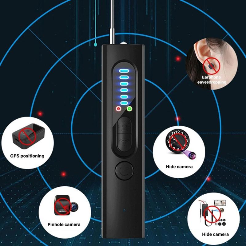 Wireless Hiddened Camera Detectors Spying Camera Finder for Home Office Travel 24H Battery with 6 Gears of Sensitivity
