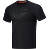 Li Ning Running Series Solid Color Round Neck Quick-Dry Breathable Slim Fit Short Sleeve T-Shirt Men Tops Black ATSU003-1