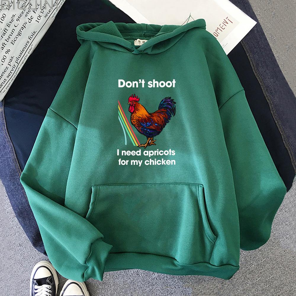 Don't Shoot I Need Apricots for My Chicken Arc Raiders Scrappy Hoodies Rooster Graphic Pullovers Women Men Long Sleeve Clothes