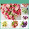 Artificial Head 21 Flower Silk Rose Bridal Wedding Bouquet Home Decor Posy