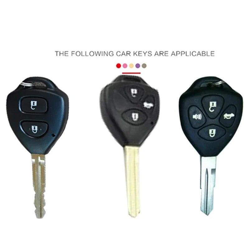 Силиконовый чехол для ключей из углеродного волокна для Toyota Auris HiLux Corolla Fortuner Prado Verso Camry Yaris Vitz Vios Ractis