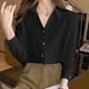 Fashion Long Sleeve Turn Down Collar Office Lady White Blouse Shirt Women Tops J141