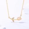 New Necklace for Women's Cat Eye Tulip High-end Light Luxury French Clavicle Chain