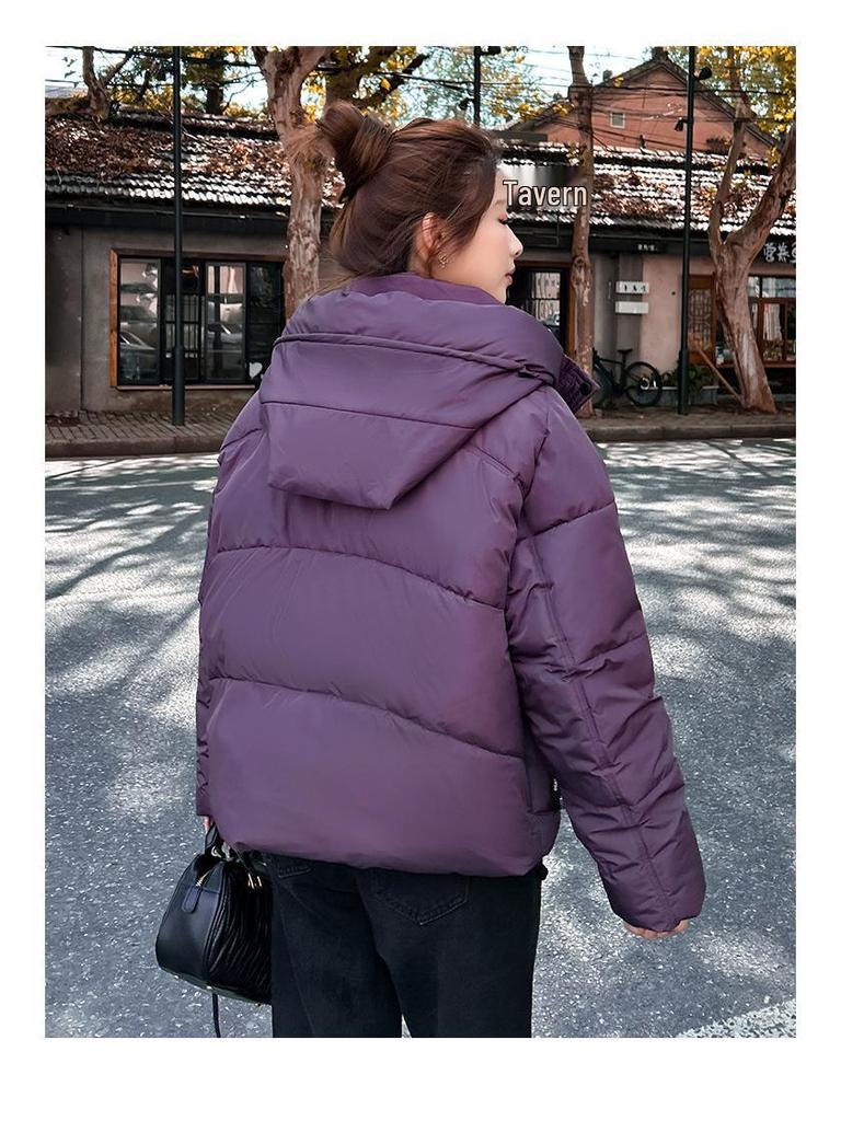 Модная куртка пуховик класса люкс для миниатюрных женщин — с капюшоном, утолщенная, омолаживающая, женская зимняя одежда 2025